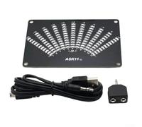 Aetluxery ASK11 - Analizador de pantalla LED de espectro de audio musical con indicador de nivel de medidor VU estéreo, medidor de nivel de sonido ABS negro alimentado por USB para frecuencia de audio