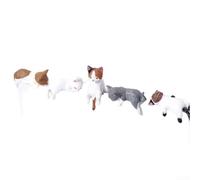 Aetluxery Juego de 5 figuras de gato hechas a mano, gatitos de PVC de 3 a 5 cm para tablero de escritorio, coche, adorables adornos multicolores, bonita decoración de oficina en casa (estilo B)