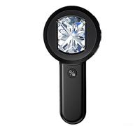 Aetluxery Microscopio digital de mano con pantalla LCD de 2 pulgadas y función de cámara HD, aumento de 100X, 8 modos de luz LED blanco/UV, agarre ergonómico ABS,