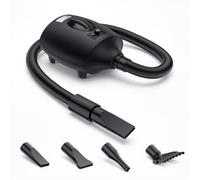 AETOS Secador de perros de doble motor de 6,5 HP, velocidad continua y bajo | Potencia de doble motor de 6.5 HP, control de flujo de aire continuo, calor ajustable, diseño de bajo ruido y 4 boquillas de