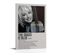 AETQWOEGEWE Dolly Parton - Póster decorativo en lienzo con texto en inglés "The Grass Is Blue" (La hierba es azul), arte moderno, elegante, impresión estética para sala de estar, dormitorio, 40 x 60