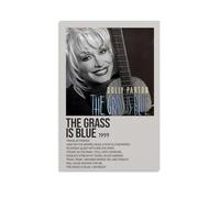AETQWOEGEWE Dolly Parton - Póster decorativo en lienzo con texto en inglés "The Grass Is Blue" (La hierba es azul), arte moderno, elegante, impresión estética para sala de estar, dormitorio, 30 x 45