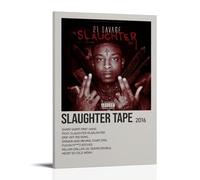 AETQWOEGEWE Póster de The Slaughter Tape by 21 Savage para decoración de lienzo, arte moderno, elegante, impresión estética para sala de estar, dormitorio, 50 x 75 cm, estilo marco