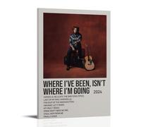 AETQWOEGEWE Shaboozey - Póster decorativo en lienzo con texto en inglés "Where I've Been, Isn't Where I'm Going by Shaboozey, arte moderno, elegante, impresión estética para sala de estar, dormitorio