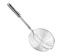 Aettechgd Cucharón de acero con colador de araña, colador de araña para cocinar y freír, diámetro de la cuchara coladora: 5.4 pulgadas, longitud total: 15.4 pulgadas