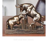 AETVRNI Estatua de toro y oso, estatua de toro de Wall Street, regalo ideal para hombres, decoración de oficina, toro contra oso, decoración del hogar, bronce