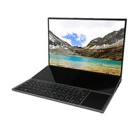 Aeun Computadora Portátil de Pantalla Dual, Computadora Portátil Comercial de Pantalla Dual 100-240V Procesador Core I7 Teclado de Tamaño Completo 16GB DDR4 RAM para Aprendizaje para