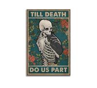 AEUYWQHKEKG Póster estético vintage con texto en inglés "Till Death Do Us Part" (30 x 45 cm) sin marco