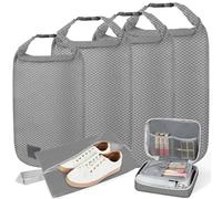 Aevcvok 6 Piezas Organizador Maleta Compresion, Bolsas Organizadoras Maleta con Cierre de Rollo, Bolsas Compresion Viaje, Packing Cubes for Ropa, Zapato, Cosmético (Gris）