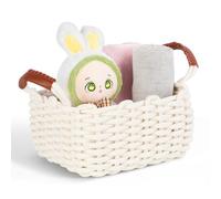 Aevcvok Cestas Almacenaje Tejidas con Cuerda de Algodón,Cestos Organizadores,Cesta de almacenamiento de algodón, Cesta trenzada, Cesta de almacenamiento, Cestas de baño para Baño,Armarios,Salones