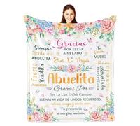 Aevmsor Manta Regalos para Abuela, Manta de Franela para mi Abuela, Mi Abuela Manta Personalizada, Mantas Personalizadas de Mensaje BendicióN EspañOl Abuela Franela Manta de CumpleañOs Navidad