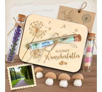 Aevorant Set de Regalo para Dinero - Con Placa de Madera Motivo Floral, Tubo de Ensayo, Cuerda de Yute y Sobre. Regalo Único para Bodas, Cumpleaños o Bautizos.