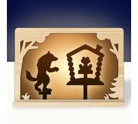 AEVVV Kit de teatro de marionetas de sombra de madera, juego de cuento popular ruso Teremok para contar historias creativas
