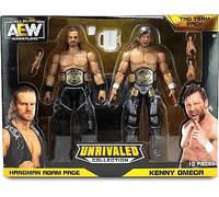 AEW AEW0146 Unrivaled Collection Tag Team Pack-Kenny Omega y Hangman Adam Page Figuras de acción, más Accesorios, Multicolor