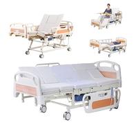 AEXET Camas de hospital premium de 10 funciones con inclinación lateral, camas médicas eléctricas de altura ajustable con colchón, barandilla, soporte IV, hasta 210 x 96 x 55 cm