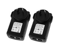 Aexit 2PCS AU Plug DC 24V 0.5A POE Fuente de alimentación del inyector Adaptador Ethernet inalámbrico AP (d2cf4310f3b34a51879569a2477a3a07)