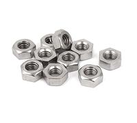 Aexit 3/8# -16 Hilo Tuercas hexagonales UNC de acero inoxidable 304 8 mm Altura Tono (model: J4878IIIVII-6533KO) plateado 10 piezas