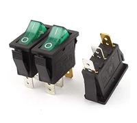 Aexit 3 Pcs KCD3-102N Luz verde 3Pin SPST ON/OFF Interruptor basculante CA 15A / 250V (model: W9486IIVI-8172XB) 20A / 125V