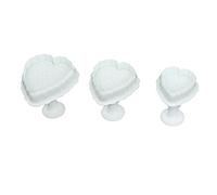 Aexit 3 Unids Forma de Corazón Fondant Cake Decorating Molde Molde Sugarcraft (model: E4494OIV-5842FJ) Émbolo Cortador Herramientas