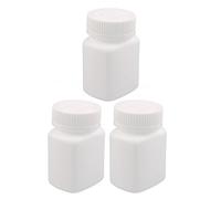 Aexit 3Pcs 90ml Cápsula de plástico Cápsula Píldora Producto saludable Botella (model: E9490IVVIII-3865FJ) cuadrada Tapa Blanc-a