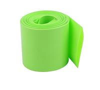 Aexit 43mm ancho plano 2.1 m longitud PVC retráctil termoretráctil tubo verde (model: V8559OIV-9329WA) para 18650 baterías