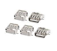 Aexit 5 unids USB 2.0 Tipo-A Hembra Jack 4-Terminales Inserción lateral (model: O8429IVVIII-2252PT) PCB Conector Socket