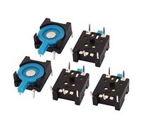 Aexit 5Pcs 5 Terminales SPDT Interruptor deslizante micro Momentary (model: T1564OIV-2350UY) Reset Switch Blue