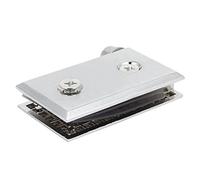 Aexit 6 mm-8 mm Espesor de vidrio Metal brillante Pivote de la bisagra Abrazadera Clip (model: I1685VIX-3299JN) Clip Tono plateado