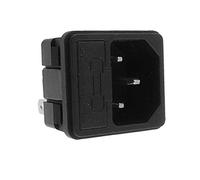 Aexit AC 250V 10A Tipo de abrazadera 3P IEC 320 C14 Conector de alimentación macho de (model: P5418VIX-6832QU) entrada con portafusibles