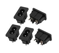 Aexit AC 250V 5A 2P Entrada IEC 320 C8 Conector macho de toma de (model: Y7491VIX-7992ZD) corriente 5 piezas