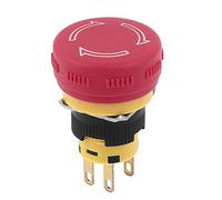 Aexit Interruptor de botón de parada de emergencia de 16 mm 4 pines DPST cabeza (model: U7030IIVI-3178VZ) de seta roja