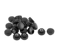 Aexit M6 x 22 mm rosca hembra de plástico redondo cabeza de sujeción perilla (model: M4348OIV-3474NR) Jig negro 20pcs