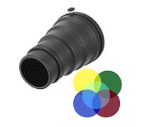 Aexit Metal Strobe Cónico Snoot con rejilla de nido de Alimentando objetos 5pcs Kit de filtro de color para Bowens Mount Monolight Flash de fotografía de 150 mm / 5.85' 'de longitud (6668d64e5a6d1da20