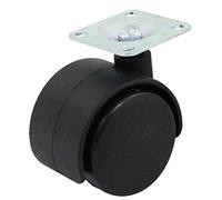 Aexit Muebles para sillas de oficina 1.5' 'Rueda doble giratoria Cuadrada Placa superior (model: S5350VIIII-8899TX) Rueda giratoria Negro
