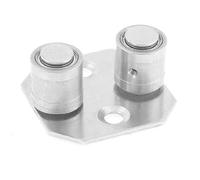 Aexit Pivote de piso de placa de acero inoxidable de 12 mm de diámetro doble eje plateado (model: S8200XIII-7029TX) de acero inoxidable