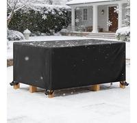 AEXOIO Funda para Mesa de Jardin Impermeable 130x65x65cm/LaxAnxAl Funda Protectora Mesa Exterior Anti Viento Negro,Cubiertas de Sofá Cubre Mesa y Sillas Exterior,Oxford Resistente Tela de Protección