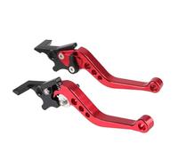 Aextroi palancas de freno Maneta freno disco delantera trasera palanca tambor embrague motocicleta empuñadura ajustable universal(Rojo)