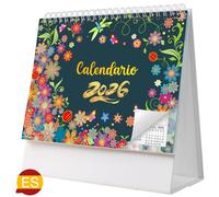 AEYAKA Calendario de Escritorio 2026 Calendario Noviembre de 2025 - Diciembre de 2026, 20 x 20.5 cm Español C08 (Negro 3)