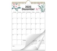 AEYAKA Calendario de pared 2025-2026, Planificador mensual 16 meses de septiembre de 2025 a diciembre de 2026, formato A4, días festivos y espacio de notas, diseño de flores, francés