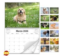 AEYAKA Calendario de Pared 2026 de Perros Fotos de Adorables, Formato A3 Abierto, Organizador Familiar y de Oficina, Regalo Ideal para Amantes de los Perros Español