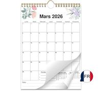 AEYAKA Calendario de pared 2026, Planificador mensual 14 meses de noviembre de 2025 a diciembre de 2026, formato A4, días festivos y espacio de notas, diseño de flores, francés