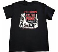 AEZWLTCCD Men's Ho@Use of 10@00 Co@RPS@es Vintage Style Print Red Hot PS Horror T-Shirt Black