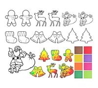 Aezzybe 12 Pegatinas Navidad Ventana para manualidades, Set Bricolaje Niños para coloridas imágenes ventana para Decoración Navideña, plantillas adhesivos para paredes y ventanas