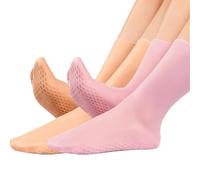 Aezzybe Calcetines Hidratantes 2 pares, Calcetines Mascarilla Pies enriquecidos con aceites esenciales gel, cómodo y antideslizante, Calcetines Silicona para el cuidado de la piel seca (rosa y verde)