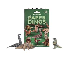 Aezzybe Papel Origami Dinosaurios Kit, 35PCS papel artesanal dinosaurios 3D, Origami dificultad 2 estrellas para niños 3+ años y adultos, proyectos creativos para familia, actividades escolares