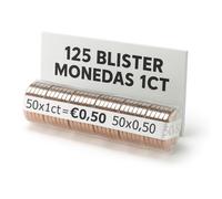 AF® - 125 Blister Monedas, Pack 125 blister monedas 1 centimos | Formato Europeo, Organiza y protege tu dinero en efectivo, Organizador de monedas, Contador de monedas para 1ct.