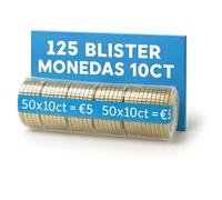 AF® - 125 Blister Monedas, Pack 125 blister monedas 10 centimos | Formato Europeo, Organiza y protege tu dinero en efectivo, Organizador de monedas, Contador de monedas para 10ct.
