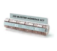 AF® - 125 Blister Monedas, Pack 125 blister monedas 2 centimos | Formato Europeo, Organiza y protege tu dinero en efectivo, Organizador de monedas, Contador de monedas (para 2ct.)