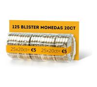 AF® - 125 Blister Monedas, Pack 125 blister monedas 20 centimos | Formato Europeo, Organiza y protege tu dinero en efectivo, Organizador de monedas, Contador de monedas para 20ct.