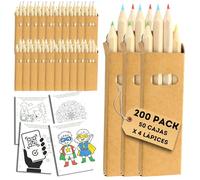 AF® - 200 pack colores | Pack Pintura Niños con 50 Mini Regalos x 4 lapices colores infantiles | Para comuniones, fiestas de cumpleaños, detalles alumnos fin de curso + Plantillas imprimibles por QR